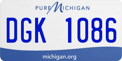 MI license plate DGK1086