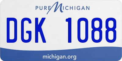MI license plate DGK1088