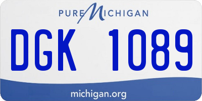 MI license plate DGK1089