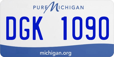 MI license plate DGK1090