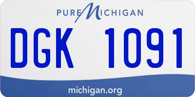 MI license plate DGK1091
