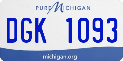 MI license plate DGK1093