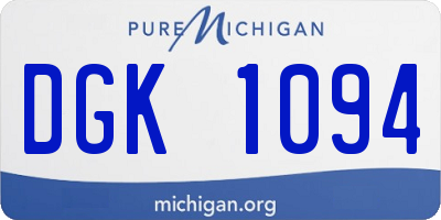 MI license plate DGK1094