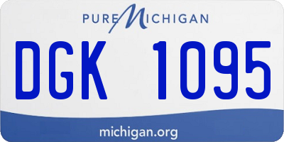 MI license plate DGK1095