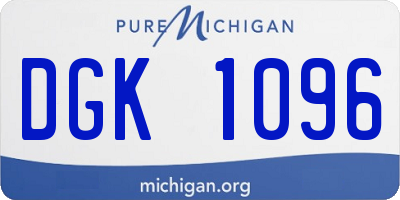 MI license plate DGK1096