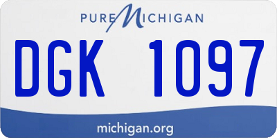MI license plate DGK1097