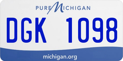 MI license plate DGK1098