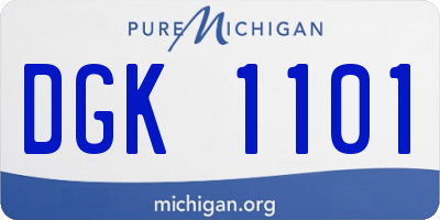 MI license plate DGK1101