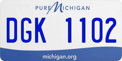 MI license plate DGK1102