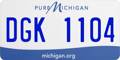 MI license plate DGK1104