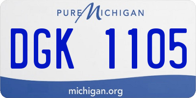 MI license plate DGK1105