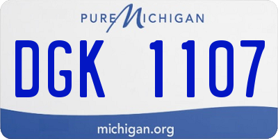 MI license plate DGK1107