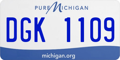 MI license plate DGK1109