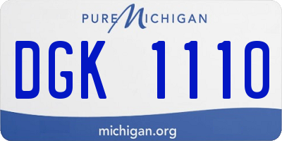 MI license plate DGK1110