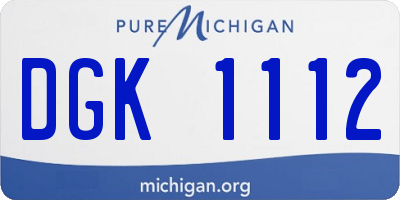 MI license plate DGK1112