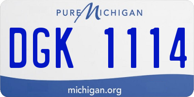 MI license plate DGK1114