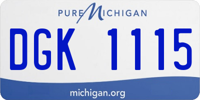 MI license plate DGK1115