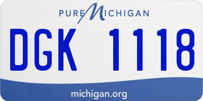 MI license plate DGK1118