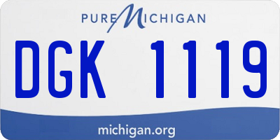 MI license plate DGK1119