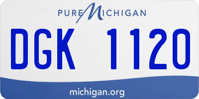 MI license plate DGK1120