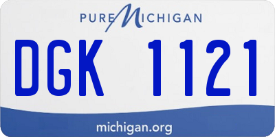 MI license plate DGK1121