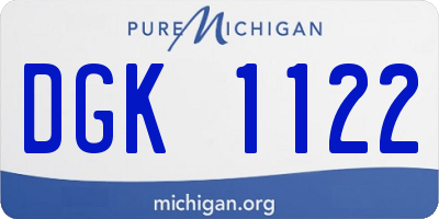 MI license plate DGK1122