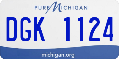 MI license plate DGK1124