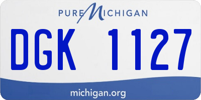 MI license plate DGK1127