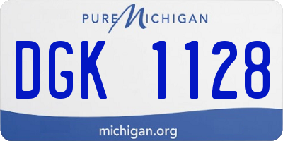 MI license plate DGK1128