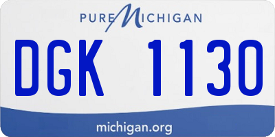 MI license plate DGK1130