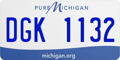 MI license plate DGK1132