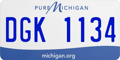 MI license plate DGK1134