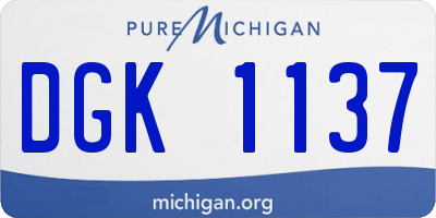 MI license plate DGK1137