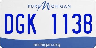 MI license plate DGK1138