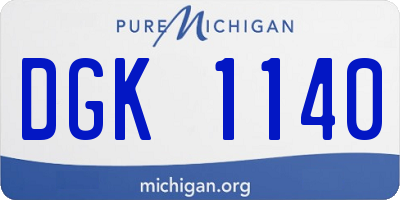 MI license plate DGK1140