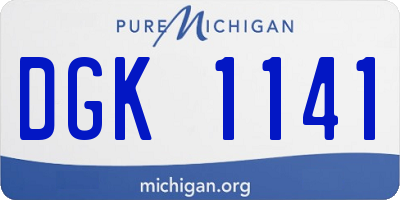 MI license plate DGK1141