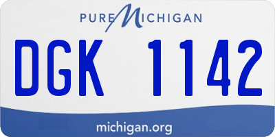 MI license plate DGK1142