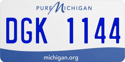 MI license plate DGK1144