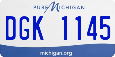 MI license plate DGK1145