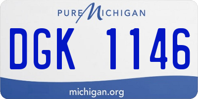 MI license plate DGK1146