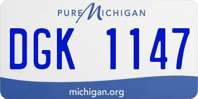 MI license plate DGK1147