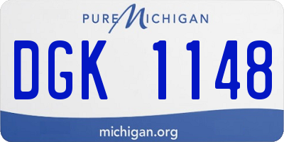 MI license plate DGK1148