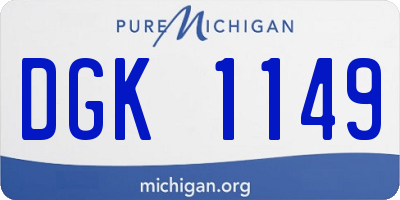 MI license plate DGK1149