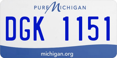 MI license plate DGK1151