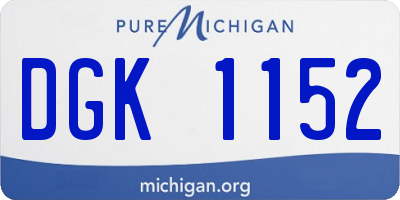 MI license plate DGK1152