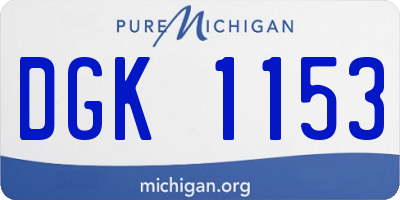 MI license plate DGK1153
