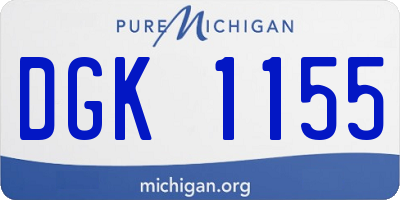 MI license plate DGK1155