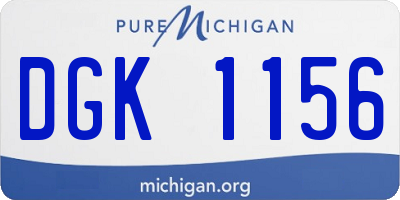 MI license plate DGK1156