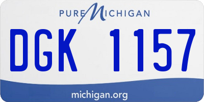 MI license plate DGK1157