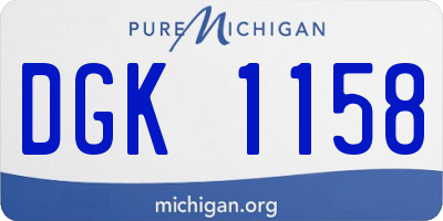 MI license plate DGK1158
